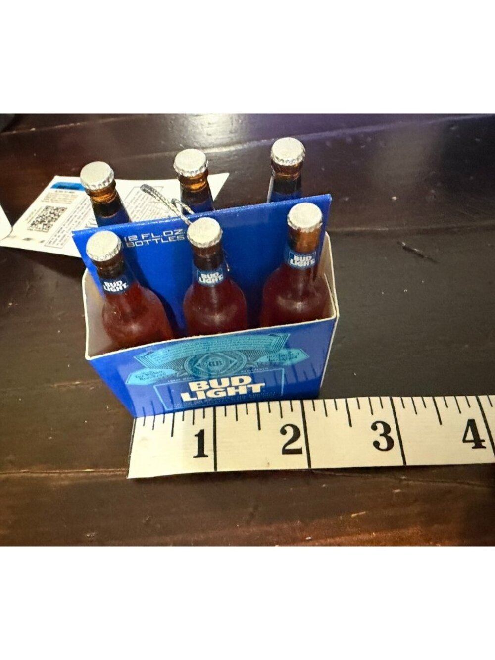 Bud Light Holiday Ornament Miniature Beer Bottle Set In Blue Box U16a - Picture 9 of 9